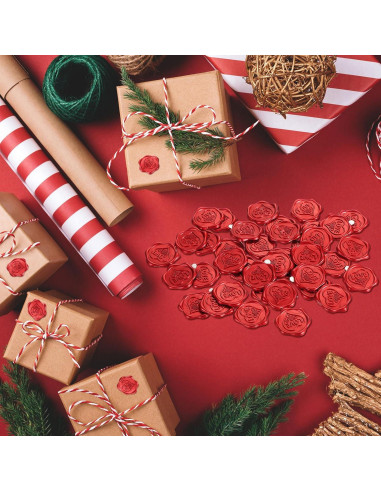 Sellos de Cera Autoadhesivos PATIKIL - 50 Stickers Dorados