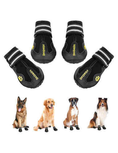 Botas para perros grandes DcOaGt - Antideslizantes, Impermeables, 4PCS