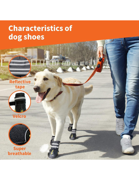Botas para perros grandes DcOaGt - Antideslizantes, Impermeables, 4PCS
