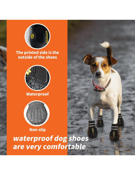 Botas para perros grandes DcOaGt - Antideslizantes, Impermeables, 4PCS