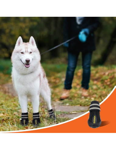 Botas para perros grandes DcOaGt - Antideslizantes, Impermeables, 4PCS