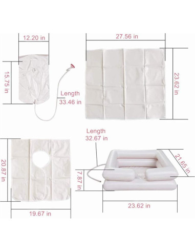 Lavabo de champú inflable portátil Seneme con rociador 9.46L