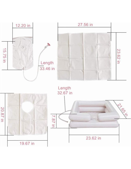 Lavabo de champú inflable portátil Seneme con rociador 9.46L