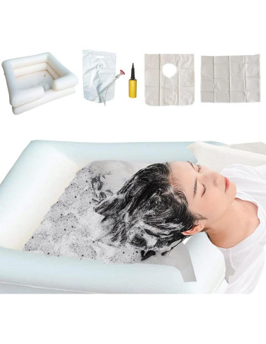 Lavabo de champú inflable portátil Seneme con rociador 9.46L