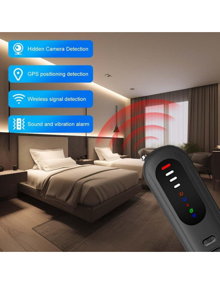 Detector de Cámaras Ocultas Shmian 1-6.5GHz 15m Portátil