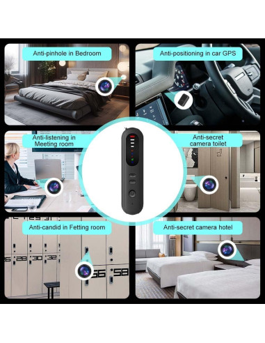 Detector de Cámaras Ocultas Shmian 1-6.5GHz 15m Portátil