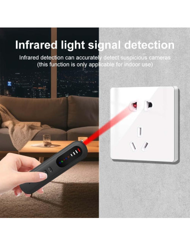 Detector de Cámaras Ocultas Shmian 1-6.5GHz 15m Portátil