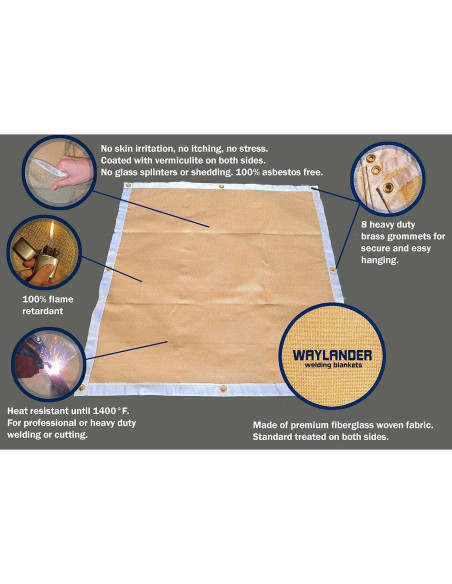 Manta de Soldadura Ignífuga Waylander 0.91x0.91m Amarilla