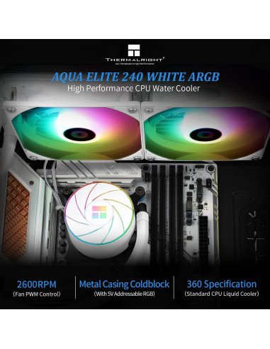Enfriador de CPU Líquido Thermalright Aqua Elite 240 ARGB Blanco