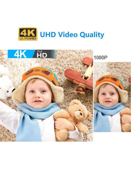 Cámara Inalámbrica Rettru 4K con Cargador USB y 64GB