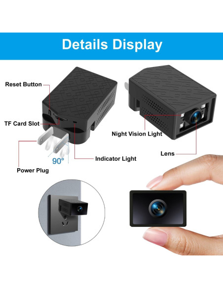 Cámara Inalámbrica Rettru 4K con Cargador USB y 64GB