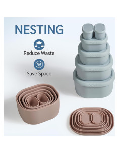 Set de 6 Recipientes de Almacenamiento de Silicona ISSEVE 1000ml 2