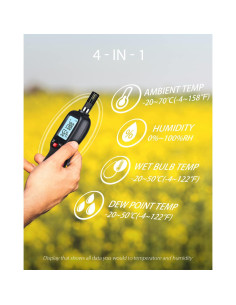 Medidor Digital de Temperatura y Humedad Wintact, Higrómetro con Pantalla LCD 2