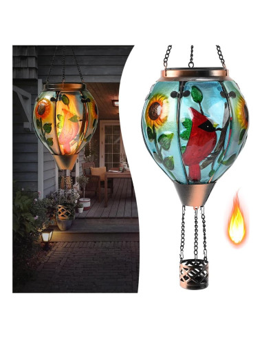 Linterna Solar de Globo Aerostático Bathtoo Cardenal 46cm IP65