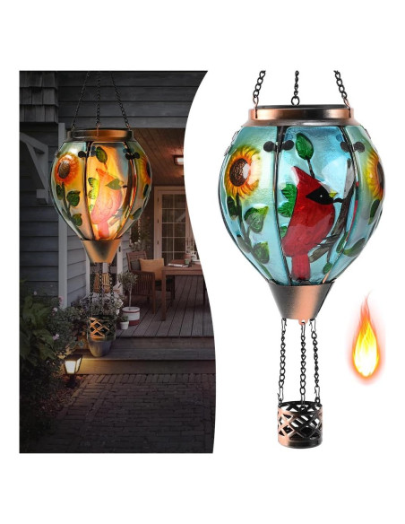 Linterna Solar de Globo Aerostático Bathtoo Cardenal 46cm IP65