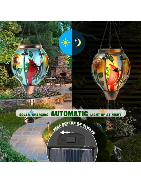 Linterna Solar de Globo Aerostático Bathtoo Cardenal 46cm IP65