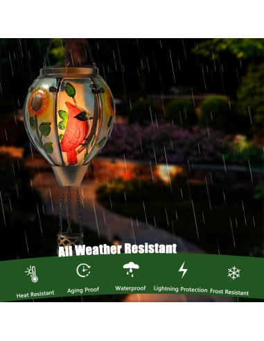 Linterna Solar de Globo Aerostático Bathtoo Cardenal 46cm IP65