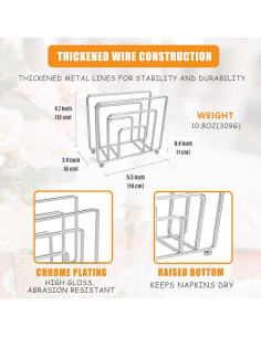 Soporte para Servilletas de Metal Hosmore Plata 14x6x12 cm 2