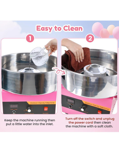 Máquina de Algodón de Azúcar Comercial Ajgvq 1000W Rosa