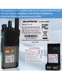 Radio BAOFENG UV-32 10W Doble Banda VHF/UHF con GPS 2