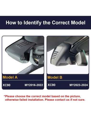 Cámara de Salpicadero Fitcamx 4K Delantera + 1080P Trasera para Volvo XC90 2023-2026