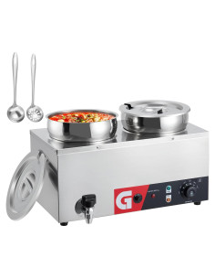 Calentador de Sopa Comercial Jadosiler 1500W 2x7.4QT SUS304