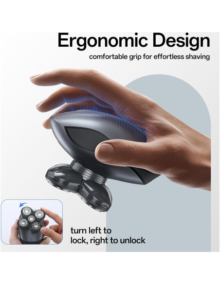 Afeitadora eléctrica 5 en 1 WEQOEE gris, recargable y a prueba de agua