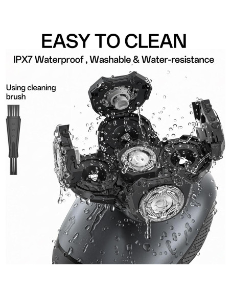 Afeitadora eléctrica 5 en 1 WEQOEE gris, recargable y a prueba de agua