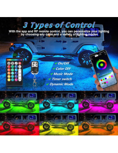 Kit de Luces LED RGB ZONECONA 20 Pods Control APP 12V 2