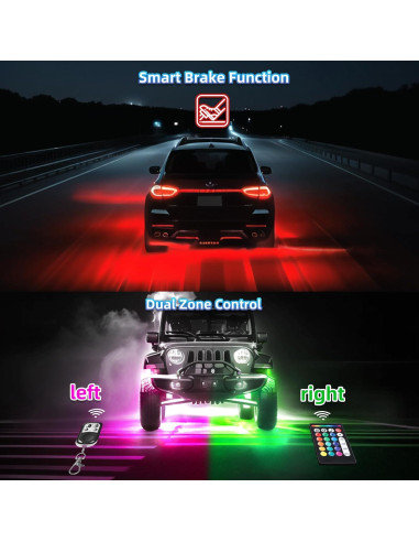 Kit de Luces LED RGB ZONECONA 20 Pods Control APP 12V