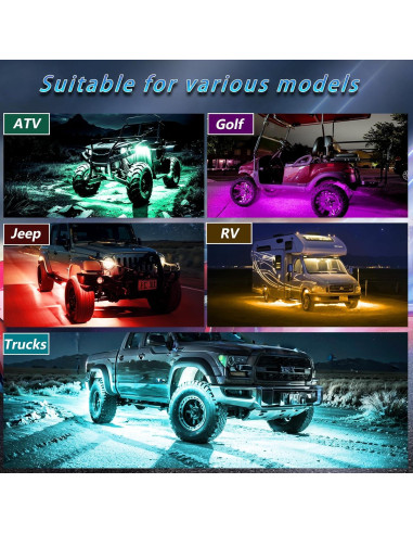 Kit de Luces LED RGB ZONECONA 20 Pods Control APP 12V