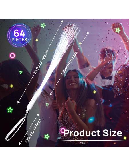 64 Varitas de Fibra Óptica LED Blancas para Fiesta - ZIMENG SHOP