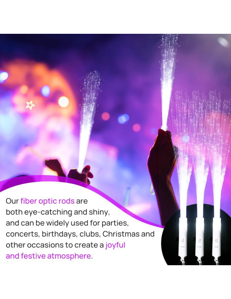 64 Varitas de Fibra Óptica LED Blancas para Fiesta - ZIMENG SHOP