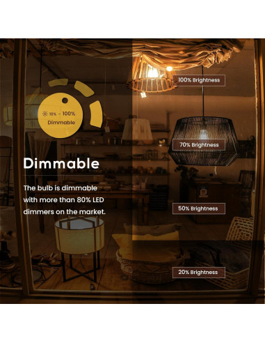 Bombilla LED A15 4W Regulable 2700K Blanco Cálido - Paquete de 6