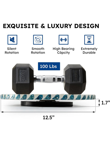 Bandeja Giratoria CLAYNIX de Madera 31.75 cm con Concha