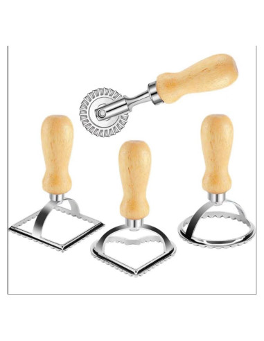 Juego de Sello de Ravioli Zeite - Molde Redondo, Cuadrado y Corazón