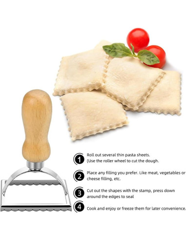 Juego de Sello de Ravioli Zeite - Molde Redondo, Cuadrado y Corazón