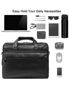 Bolsa de Laptop de Cuero Seyfocnia 17.3" Maletín Hombre 2