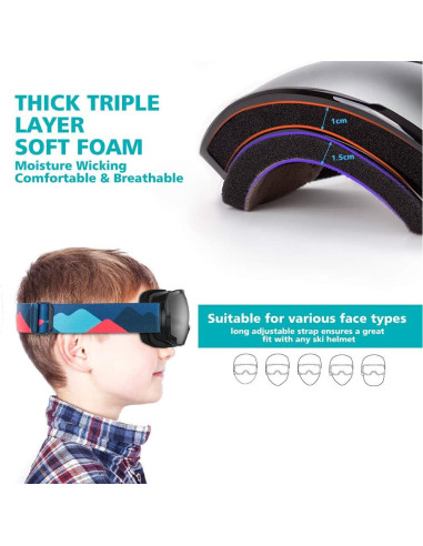 Gafas de Esquí para Niños OutdoorMaster Valle Feliz - Protección UV 100%