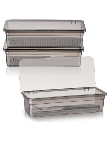 Organizador de Cubiertos Remerry 3 Pcs con Tapa y Drenaje