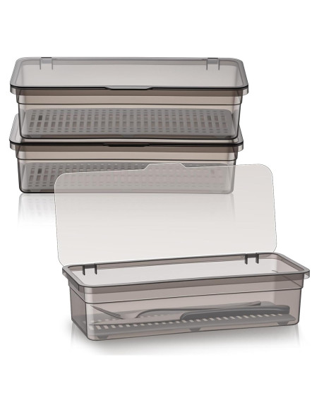 Organizador de Cubiertos Remerry 3 Pcs con Tapa y Drenaje