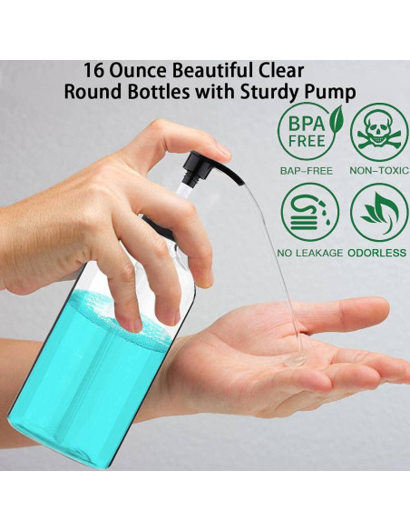 Botellas de Bomba de Plástico Vioetry 4 Paquetes 500ml