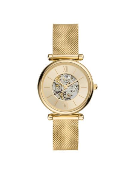 Reloj automático Fossil Carlie 35mm acero inoxidable dorado