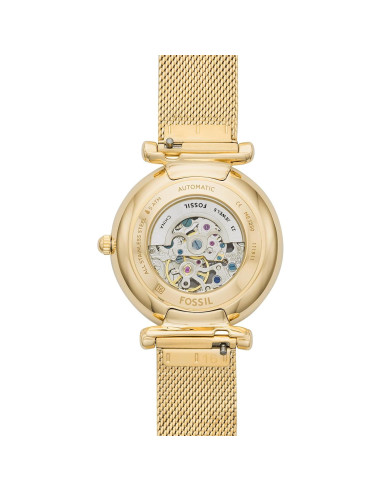 Reloj automático Fossil Carlie 35mm acero inoxidable dorado
