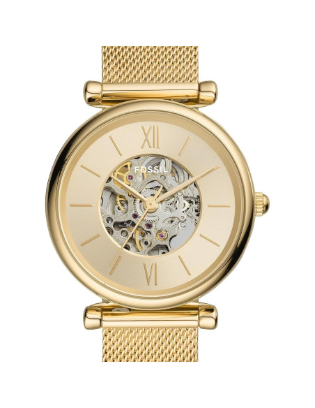 Reloj automático Fossil Carlie 35mm acero inoxidable dorado