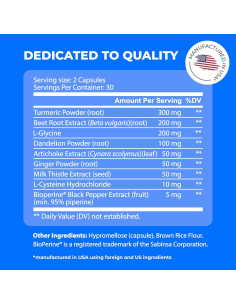 Suplemento Detox Hepático PureHealth Research 60 Cápsulas 2