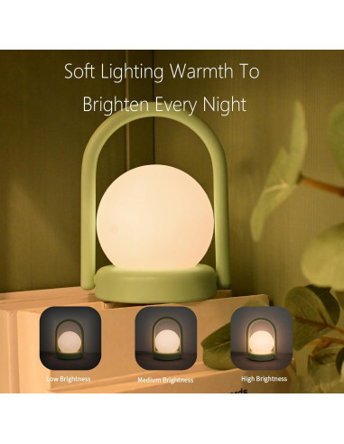 Lámpara Nocturna LED Vivilumens Verde Táctil Recargable 13cm