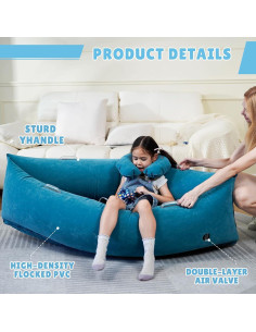 Silla Sensorial Inflable BMAG Peapod Azul 152.4 cm con Almohada 2