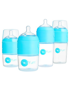 Biberones PopYum Anti-Cólicos 4-Pack Azul 150ml y 260ml