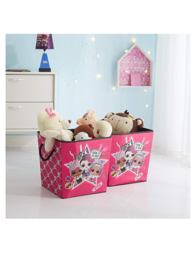 Juego de 2 Cubos de Almacenamiento LOL Surprise Rosa 33x33x33 cm